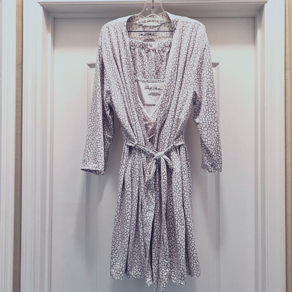 Merilyn Monroe 3 Piece Sleepwear Set-Women's Shorts, Cami & Rope-Sz. Lg-Gray & W